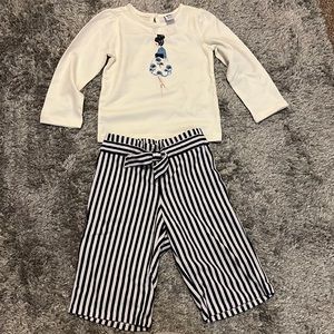 NWOT adorable cropped pant outfit toddler size 18-24m